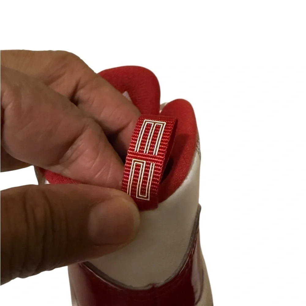 Jordan Red and White High-Top Sneakers in new conditions size7C